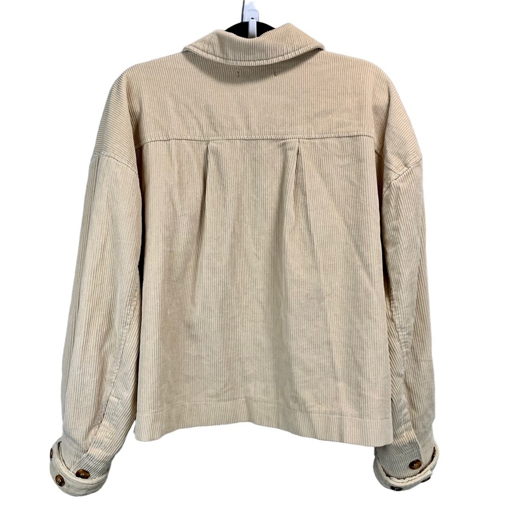 7 for All Mankind Corduroy Oversized Cropped Shirt Jacket - Picture 3 of 6